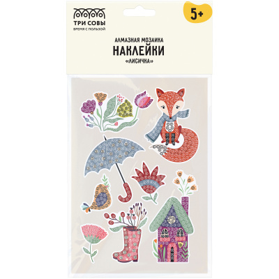 Наклейки алмазная 8*9,5см "Три совы" Лисичка АМН_48208