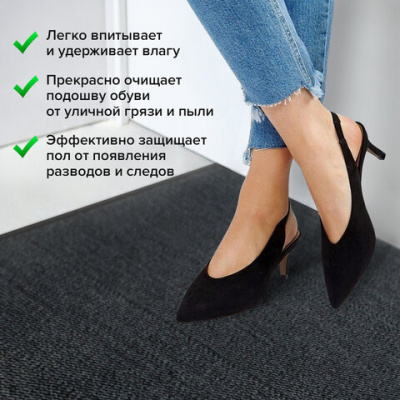Коврик придверный, полиэстер, ПВХ, ворс, 90см*600см "Laima" БС 606883