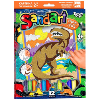 Набор для рисования песком "Danko toys" Sand art, динозавр SA-01-08