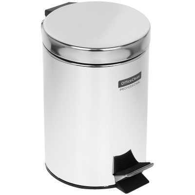 Ведро-контейнер для мусора круглое, металлик "Office Clean" Professional 329045