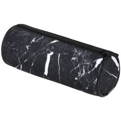 Пенал мягкий футляр корпусный двойной, черный/ с рисунком "Brauberg" Black marble 271569