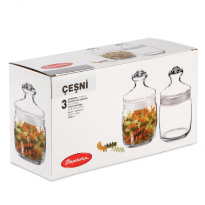 Банка для сыпучих продуктов стеклянная, 0,5л "Pasabahce" Cesni 3шт 97424