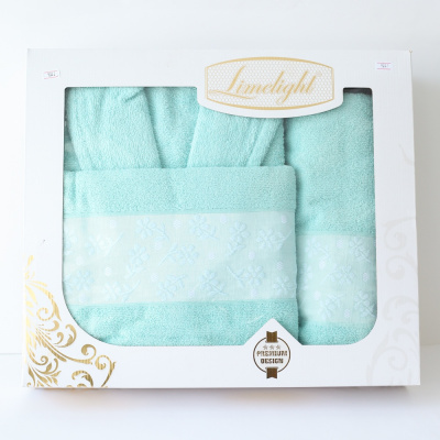 Набор халат + полотенце, S-XL, цвет ассорти, 2шт "Комби"  96989