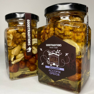 Мёд "Goodtraditions" Ассорти орехов, 1шт, 320гр 461448