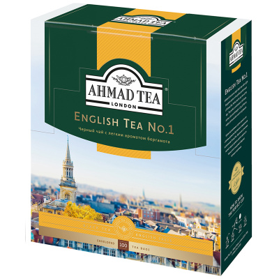 Чай крепкий черный, пакетированный, 100*2гр "Ahmad tea" "English tea №1" 05982