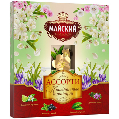 Подарочный набор чая, пакетированный, 32*2гр "Майский" Праздничные традиции