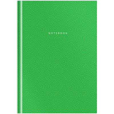 Записная книжка А5 80 листов на сшивке, в клетку, картон "Office Space" Моноколор. Green (зеленый) Б