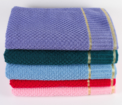 Полотенце банное, 70*140см, цвет ассорти однотонное, 1шт "Cotton towel" БС 8002