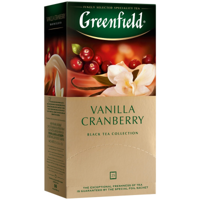 Чай фруктовый, пакетированный, 25*1.5гр "Greenfield" Vanilla cranberry, 259358