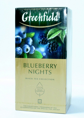 Чай крепкий черный, пакетированный, 25*1.5гр "Greenfield" Blueberry nights 09969