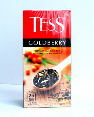 Чай крепкий черный, пакетированный, 25*1.5гр "Tess" Goldberry 11337