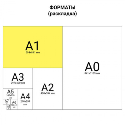 Папка для чертежей и рисунков А1, черная, кожзам "Brauberg" БС 223110