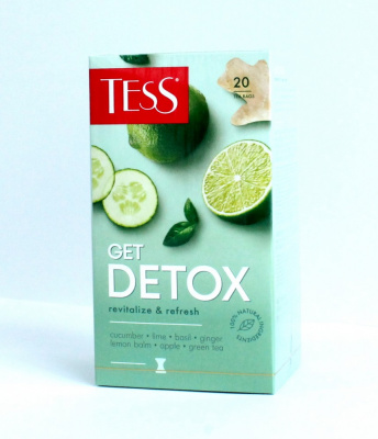Чай крепкий черный, пакетированный, 20*1,8гр "Tess" Get detox 016691