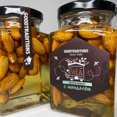 Мёд "Goodtraditions" С миндалем, 1шт, 300гр 461400