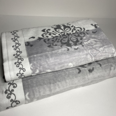 Полотенце для лица, 50*90см, цвет бело-серое, 1шт "Ozdilek" Emily 353000