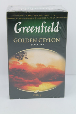 Чай крепкий черный, листовой, 200гр "Greenfield"  Golden Ceylon 07910