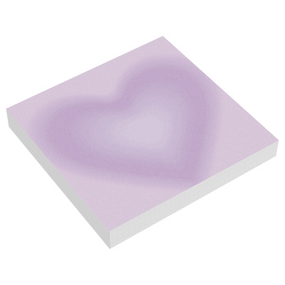 Бумага для заметок самоклеящаяся 85*85мм с рисунком, 100 листов "Meshu" Purple heart MS_65025