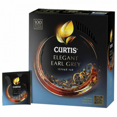 Чай крепкий черный, пакетированный, 100*1,7гр "Curtis" Elegant earl grey 58029