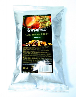 Чай крепкий черный, листовой, 250гр "Greenfield" Caribbean fruit 11443