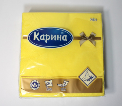 Салфетки бумажные "Карина" Однотонные, 2 слоя, 30шт 30463
