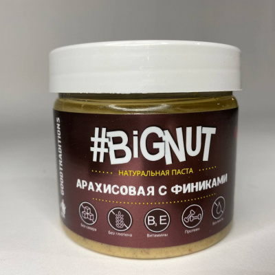 Арахисовая паста "Goodtraditions" #Bignut с финиками, 1шт, 300гр 955624