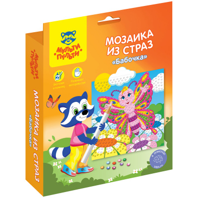 Аквамозаика стразы 15*15см "Мульти-Пульти" Бабочка DM_37176