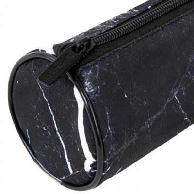 Пенал мягкий футляр корпусный двойной, черный/ с рисунком "Brauberg" Black marble 271569
