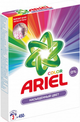 Порошок стиральный "Ariel" Насыщенный цвет, машинная стирка, для всех типов тканей, 450гр 93987