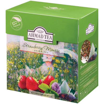 Чай зеленый, пакетированный, 20*1,8гр "Ahmad tea" Клубничный мусс 12379