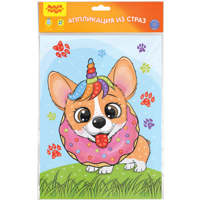 Аппликация  стразы 21*29,5см "Мульти-Пульти" Милый корги GM_40323