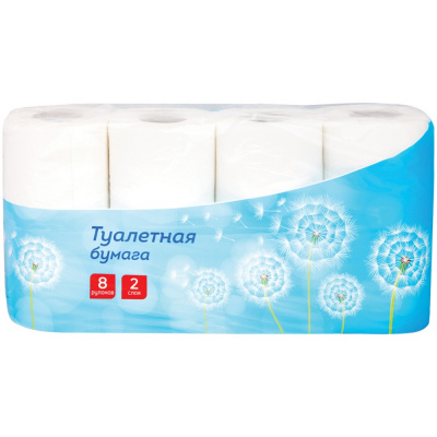 Туалетная бумага "OfficeClean" БС, 2 слоя, 8шт 249815