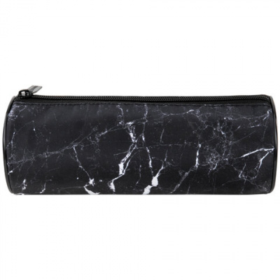 Пенал мягкий футляр корпусный двойной, черный/ с рисунком "Brauberg" Black marble 271569