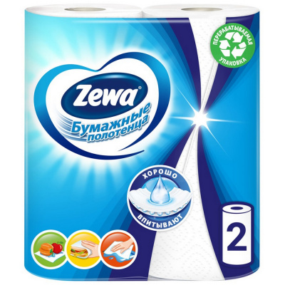 Полотенца бумажные "Zewa" №1, 2 слоя, 2 рулона 34302