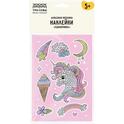Наклейки алмазная 8*9,5см "Три совы" Единорожка АМН_48210
