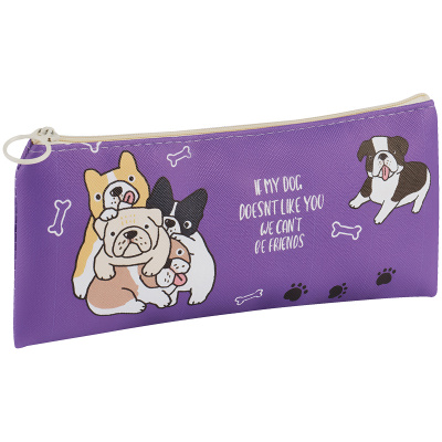 Пенал мягкий косметичка, фиолетовый/с рисунком "Meshu" My dog 49459