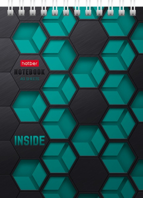 Блокнот А6, 40 листов, в клетку, на спирали "Hatber" Inside 40Б7В1гр