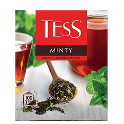 Чай крепкий черный, пакетированный, 100*1,5гр "Tess" Minty 16639